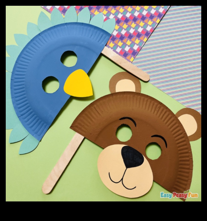 Măști pentru farfurii de hârtie pentru copii DIY: crearea de personaje imaginative